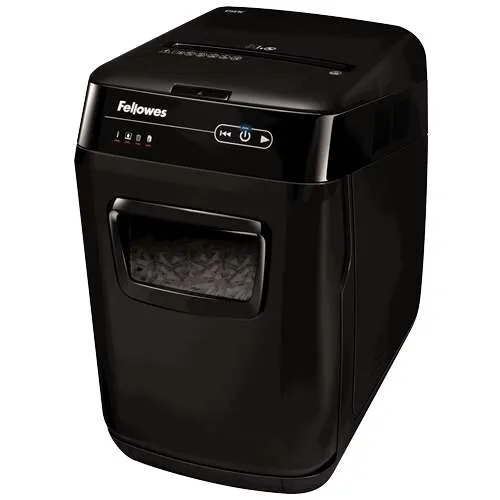 Fellowes Automax 150C Destructora De Papel Automatica Corte En Particulas P-4 - Autoalimentacion 150 Hojas, Manual 8 Hojas - Papelera De 32L - Color Negro/Gris