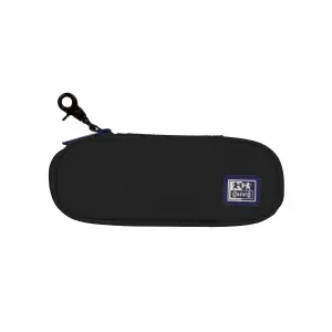 Oxford Estuche Semirrígido Portatodo con Gancho y Bolsillo Interior de Rejilla - Negro - Material Reciclado