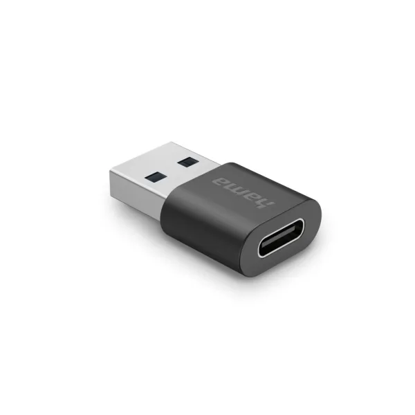Hama Adaptador USB-C Hembra a USB-A Macho 10 Gbit/s Color Negro