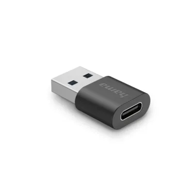 Hama Adaptador USB-C Hembra a USB-A Macho 10 Gbit/s Color Negro
