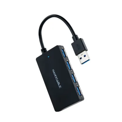 Nanocable Hub USB-A 3.0 con 4 Puertos USB-A 3.0 y Cable de 0.15m