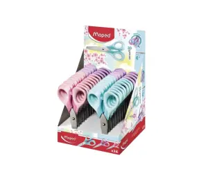 Maped Sensoft Tijera Escolar 13cm Punta Redonda Acero Inoxidable Mango Plástico Pastel