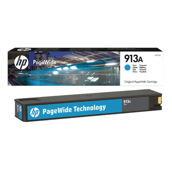 HP Tinta Cian Nº 913A para PageWide 352DW/377DW/477DW MFP