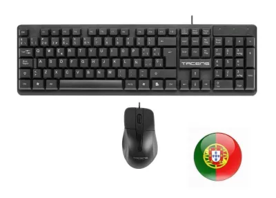 Tacens Teclado y Mouse Anima ACP02PT USB Negro Portugués