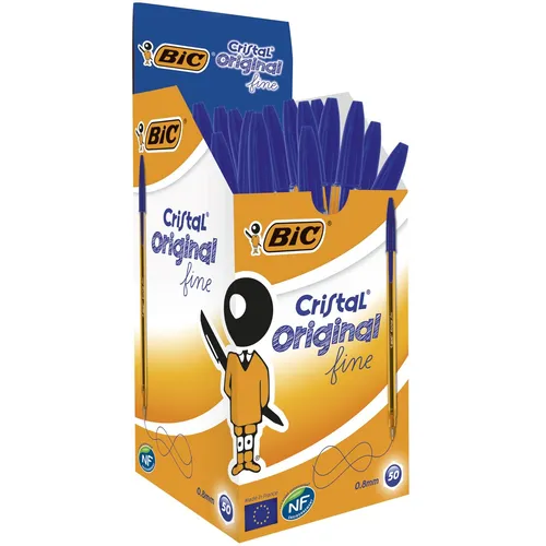 Bic Bolígrafo Cristal Original Fine Azul Caja 50 Ud