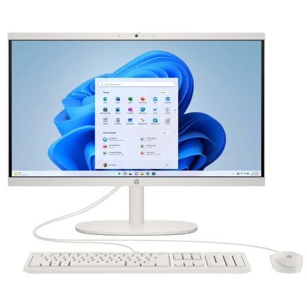 Hp 22-Dg0037Ns All-In-One Intel Core I3-N300 - 8Gb Ddr5 - 512Gb Ssd - 21.5" Fhd - Windos 11 Home - Color Blanco + Teclado Qwerty (Es) Y Raton