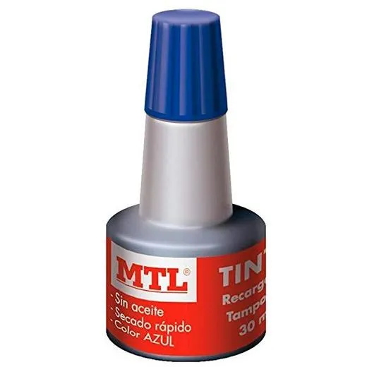 Mtl Tinta De Sellar Para Recarga De Tampones 30Ml Azul