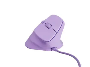 Natec Crake 2 Pro Ratón Óptico Vertical 12.800 DPI Programable Ergonomico RGB Lavanda