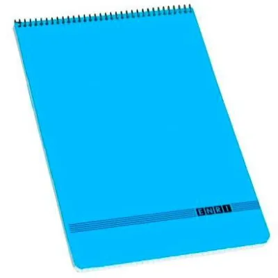 Enri Cuaderno Espiral 80H 4x4 Tapa Blanda Azul