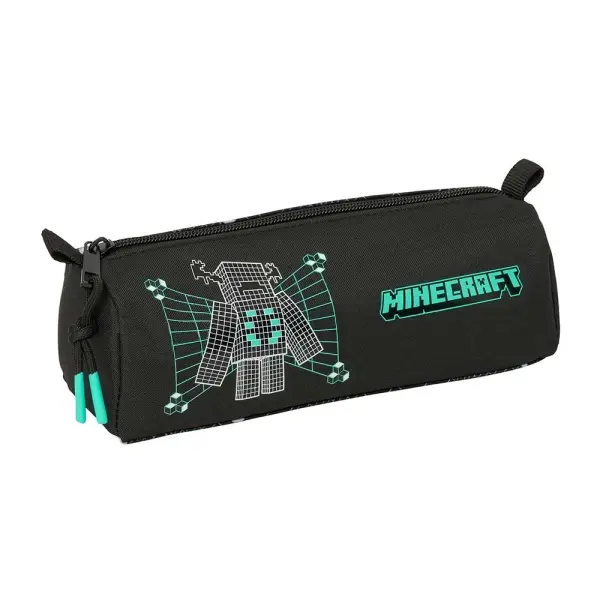 Safta Minecraft Portatodo Negro - 1 Compartimento con Cremallera - 21x8x7cm