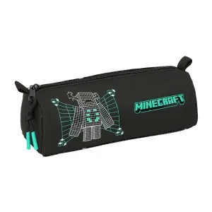 Safta Minecraft Portatodo Negro - 1 Compartimento con Cremallera - 21x8x7cm