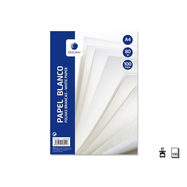 Golden Resmilleria De 100 Hojas 80Gr Liso - Formato A4