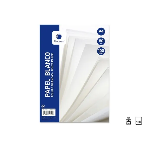 Golden Resmilleria De 100 Hojas 80Gr Liso - Formato A4