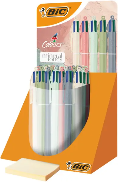Bic Expositor 30 Bolígrafos Retráctiles 4 Colores Mineral Tones Punta Media 1.0mm