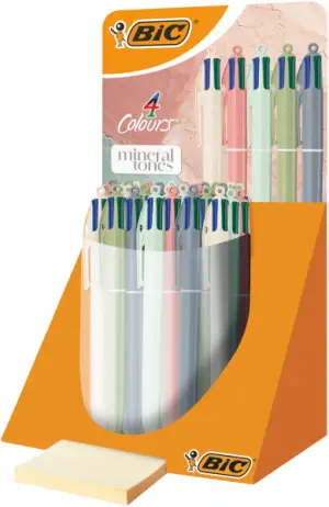 Bic Expositor 30 Bolígrafos Retráctiles 4 Colores Mineral Tones Punta Media 1.0mm