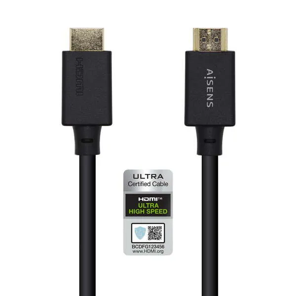 Aisens Cable HDMI V2.1 Premium Alta Velocidad HEC 8K@60Hz 48Gbps 1.5M Negro