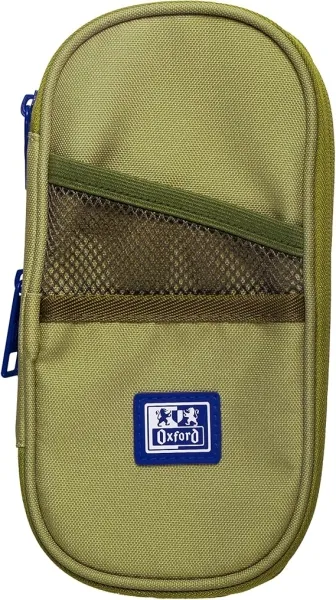Oxford B-Max Estuche Portatodo Expandible - 1 Compartimento De Gran Capacidad - 2 Bolsillos Exteriores - Fabricado En Material Reciclado - Color Verde Safari