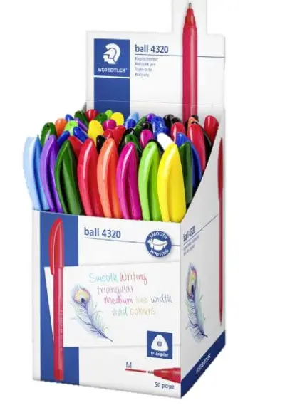 Staedtler Expositor Ball 4320 M con 50 Bolígrafos Punta de Bola 1mm Colores Surtidos