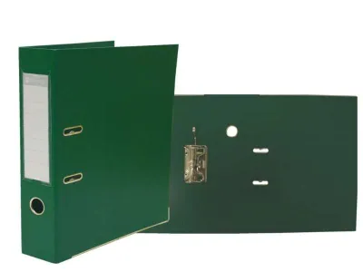 Bismark Archivador A-Z PVC A4 75mm Verde con Tarjetero y Cartoneras Metálicas