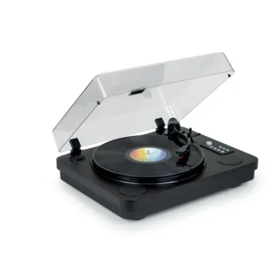 Thomson TT650BT Tocadiscos Estéreo con Altavoces, Bluetooth y Parada Automática, Negro