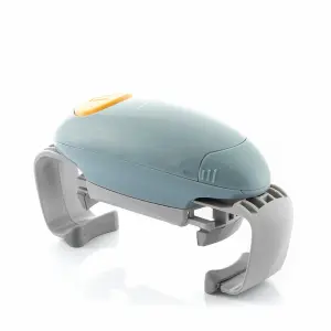 Innovagoods Lloucan Abridor de Botes y Tarros Electrico - Automatico - Facil de Usar - Ajustable - Funciona con 2 Pilas Aa - Autoapagado - 19.5x10.8x6.7cm - Color Gris y Azul