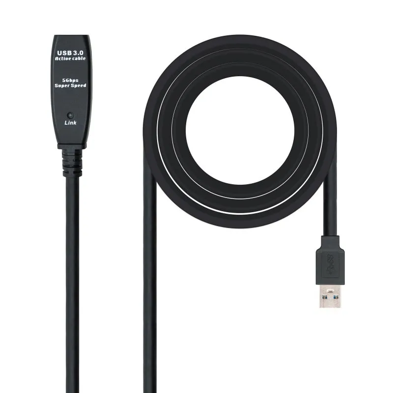Nanocable Cable Prolongador USB-A 3.0 Macho a Hembra con Amplificador 5m