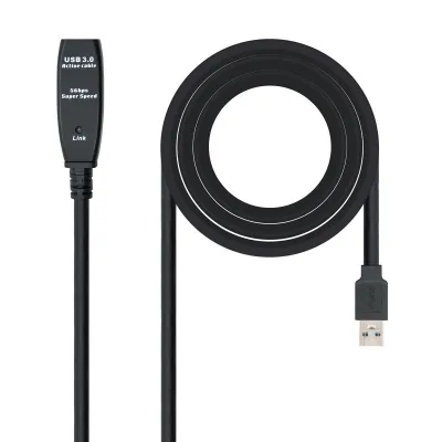 Nanocable Cable Prolongador USB-A 3.0 Macho a Hembra con Amplificador 5m