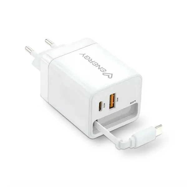 Energy Sistem Cargador Retráctil USB-C para Hogar y Vida