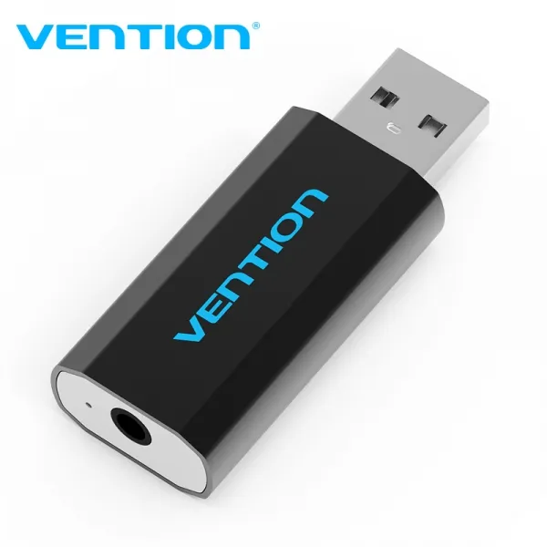 Vention Tarjeta De Sonido Externa Usb A Ctia - Color Negro Metalizado