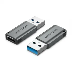 Vention Adaptador USB 3.0 Macho a USB-C Hembra Gris