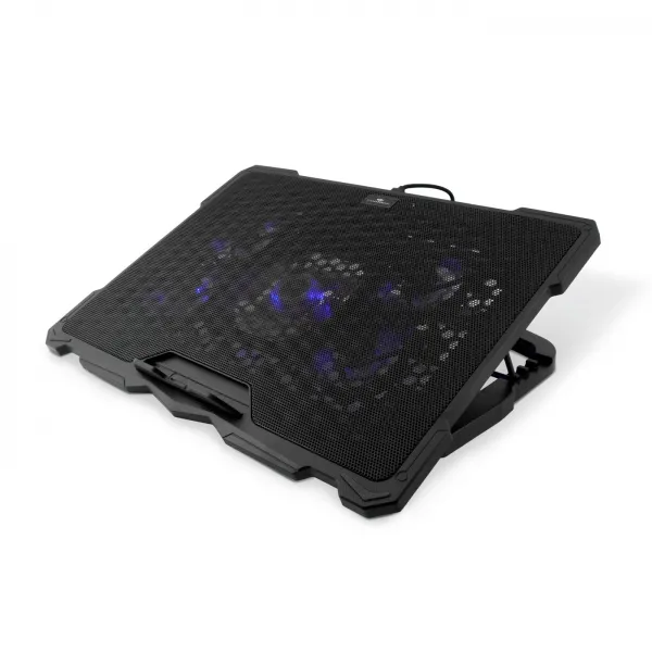 Coolbox Base De Refrigeración Para Portátiles Hasta 17" Con 5 Ventiladores LED Azul Y 4 Alturas