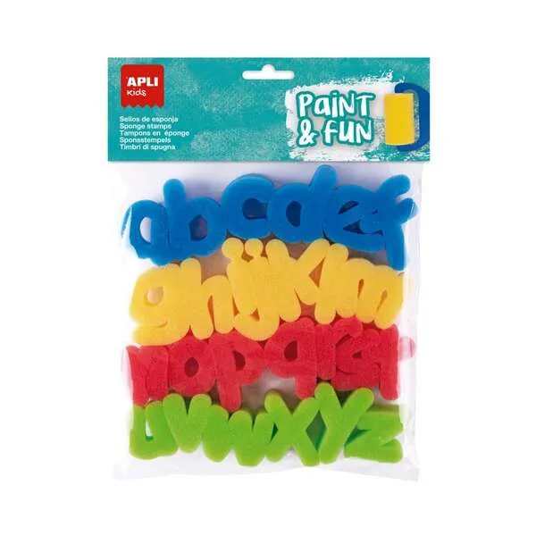 Apli Sellos Paint&Fun Esponja ABC Bolsa de 26 Unidades Surtidos
