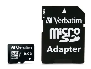 Verbatim Tarjeta Micro SDHC 16GB Clase 10 con Adaptador