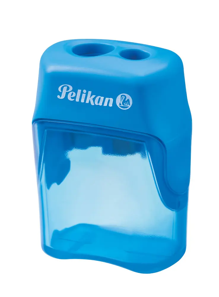 Pelikan Sacapuntas Doble Orificio Con Depósito - Colores Azul, Rojo y Verde