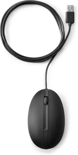 HP 320M Raton Laser USB - Sensor 1200 DPI Ajustable - Diseño Ambidiestro Ergonomico - 3 Botones con Rueda de Desplazamiento - Plug & Play - Color Negro