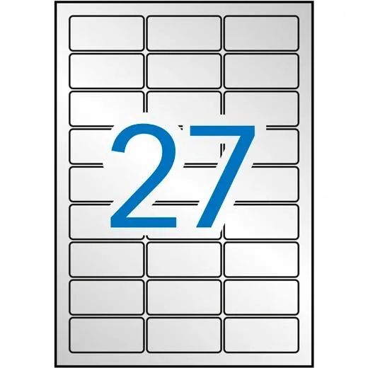 Apli Etiquetas Adhesivas Metalizadas 63,5X29,6Mm Láser C/Romos 27 X 20H Plata