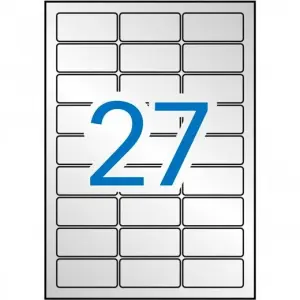Apli Etiquetas Adhesivas Metalizadas 63,5X29,6mm Láser C/Romos 27X20H Plata