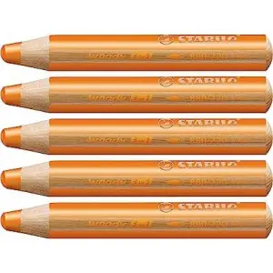 Stabilo Lápices De Colores Woody 3 En 1 Naranja Estuche 5 Unidades