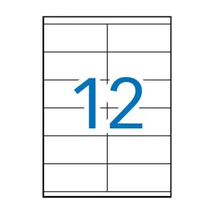 Apli Etiquetas Adhesivas 105X48mm Inkjet/Láser 12 X 100H Blancas