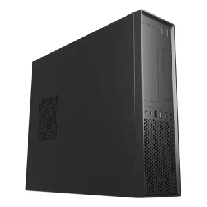 CAJA MICROATX SLIM UNYKA SLIM UK 3001 BLACK POSICION HORIZONTAL O VERTICAL ADMITE FUENTE TFX SIN FUENTE DE ALIMENTACION