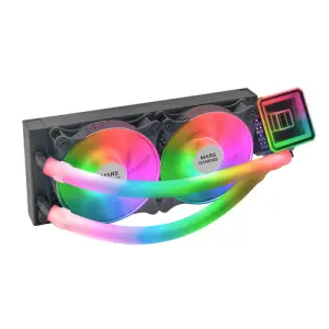 SISTEMA DE REFRIGERACION LIQUIDA MARS GAMING ML-ULTRA240 BLACK 2x12cm ARGB TPD 500W INTEL Y AMD 