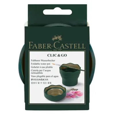 Faber Castell Vaso Plegable Para El Agua Clic&Go Verde Oscuro
