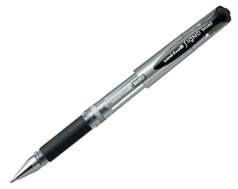 Uni-ball Signo Broad UM-153 Roller Tinta Gel 1mm Color Negro con Sujeción de Caucho