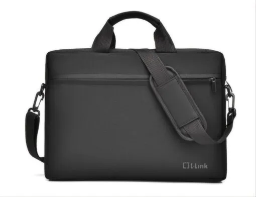 L-Link Maletin Para Portatil Hasta 15.6" - Bordes Acolchados Y Reforzados - Bolsillo Exterior - Cobertura Exterior Repelente Al Agua - Cierre De Cremallera - Color Negro