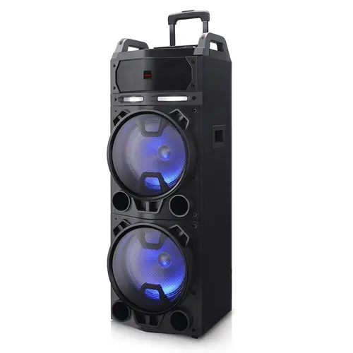 Aiwa KBTUS-900 Altavoz Bluetooth Trolley 100W RMS Batería 7000mAh Radio FM 2 Micrófonos Inalámbricos