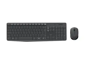 Logitech MK235 Pack Inalámbrico Teclado Portugués y Ratón Ambidiestro 3 Botones