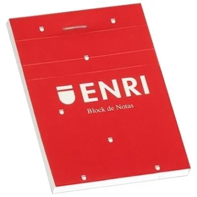 Enri Bloc De Notas Grapado 80H A5 Liso T/Blanda Rojo