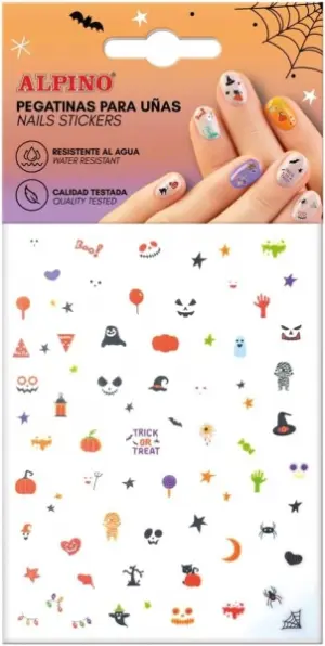 Alpino Pack de Pegatinas Autoadhesivas para Uñas Halloween - Diseños Terroríficos