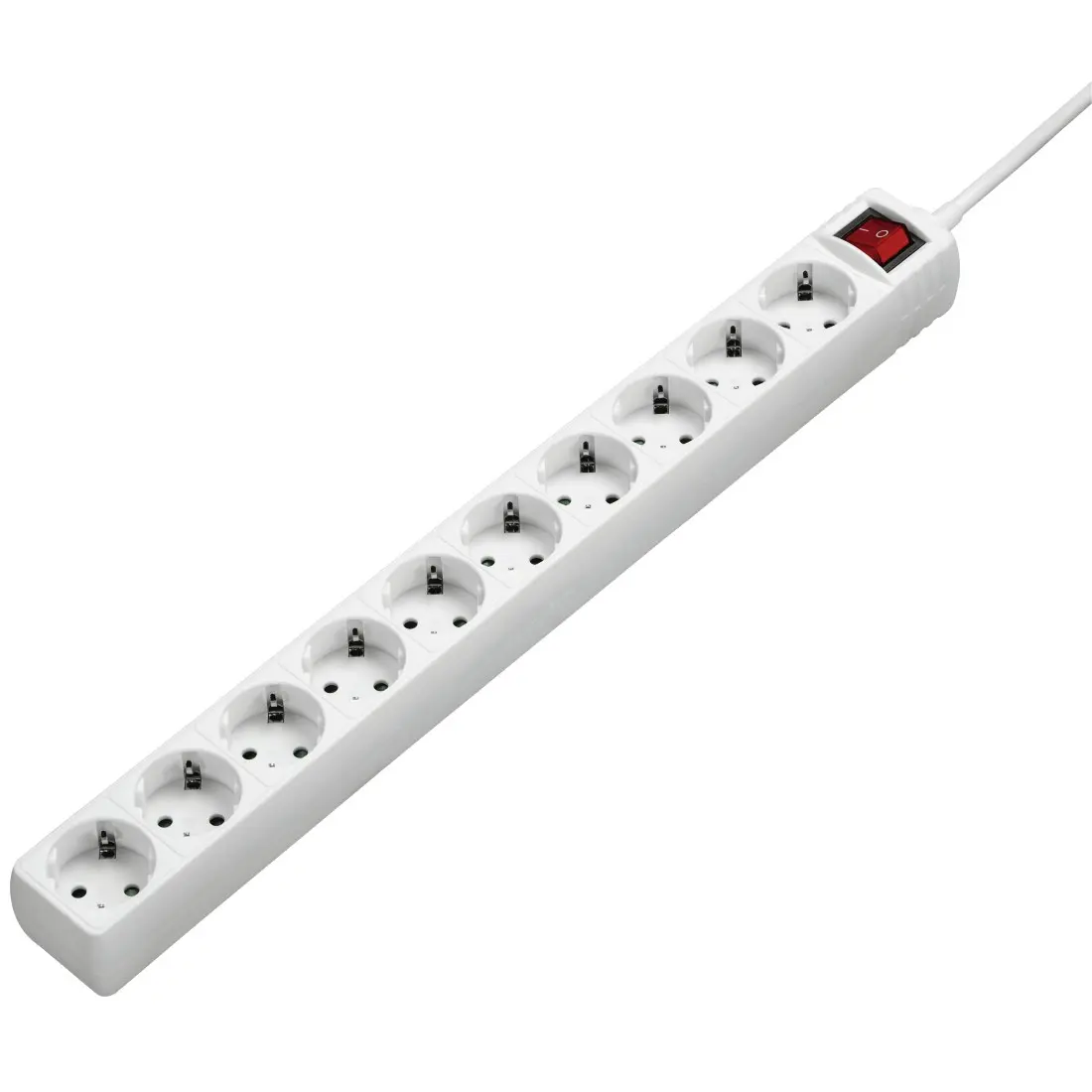 Hama Regleta de Alimentación 10 Tomas 3m 230V Interruptor Iluminado Color Blanco