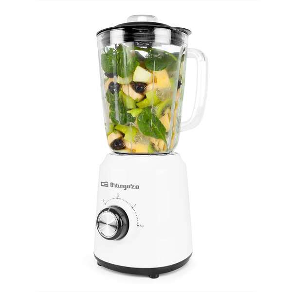 Orbegozo Bv 5040 Batidora De Vaso Potente Y Segura - 500W De Potencia - Vaso De Cristal De 1.5L - Cuchilla De Acero Inoxidable - 2 Velocidades + Pulse - Sistema De Seguridad